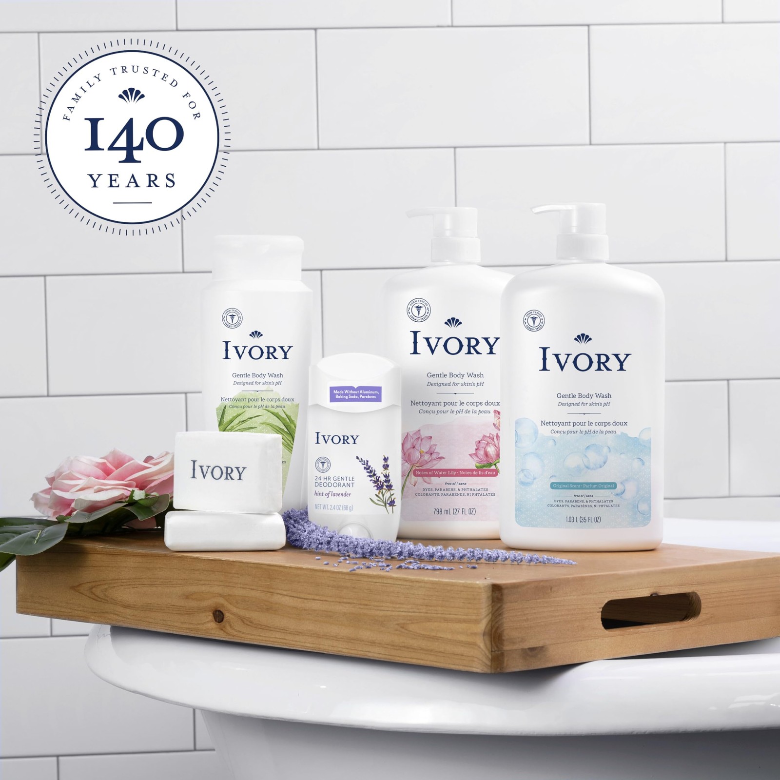 Ivory Gentle Bath Bar Soap, Designed for Whole 4.0 Ounce (4 Count), White