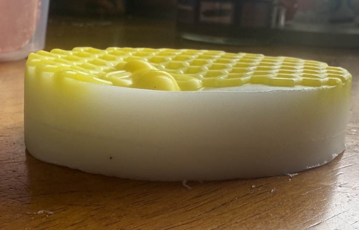 Bee and Honeycomb Patter handmade Body Bar Soap Yellow White All Natural Unisex