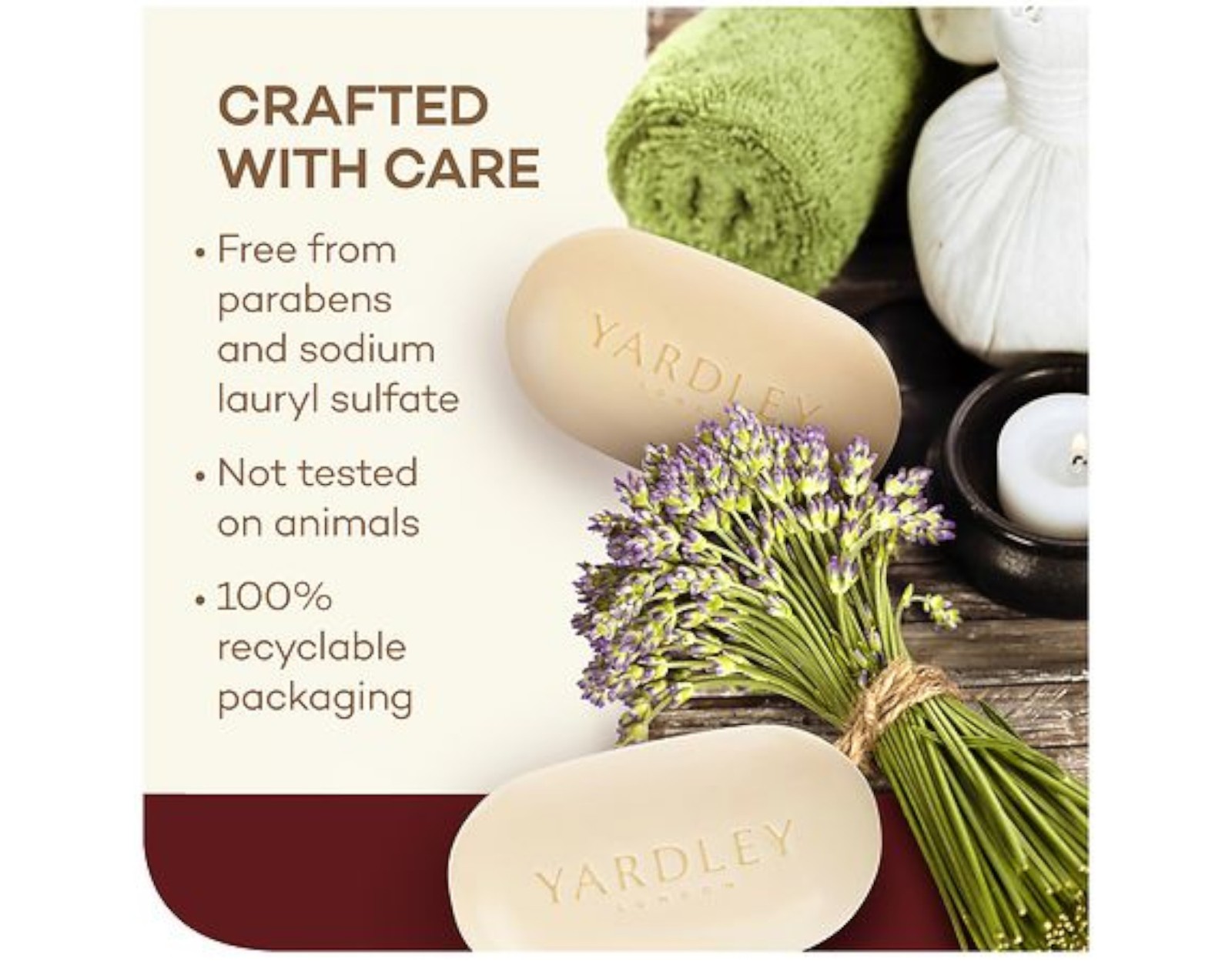 Yardley London Moisturizing Bath Bar Creamy Coconut 4oz. – Pack of 5