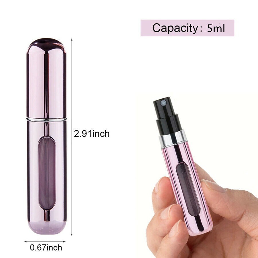 5 Pcs Travel Portable Mini Refillable Perfume Atomizer Bottle Spray Pump Case