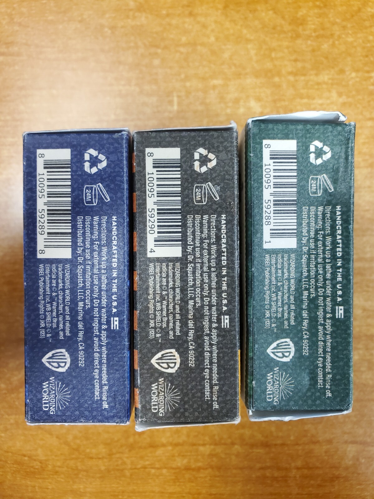 3 Pack: Dr. Squatch Harry Potter Bar Soap Ravenclaw/Slytherin/Hufflepuff E11B