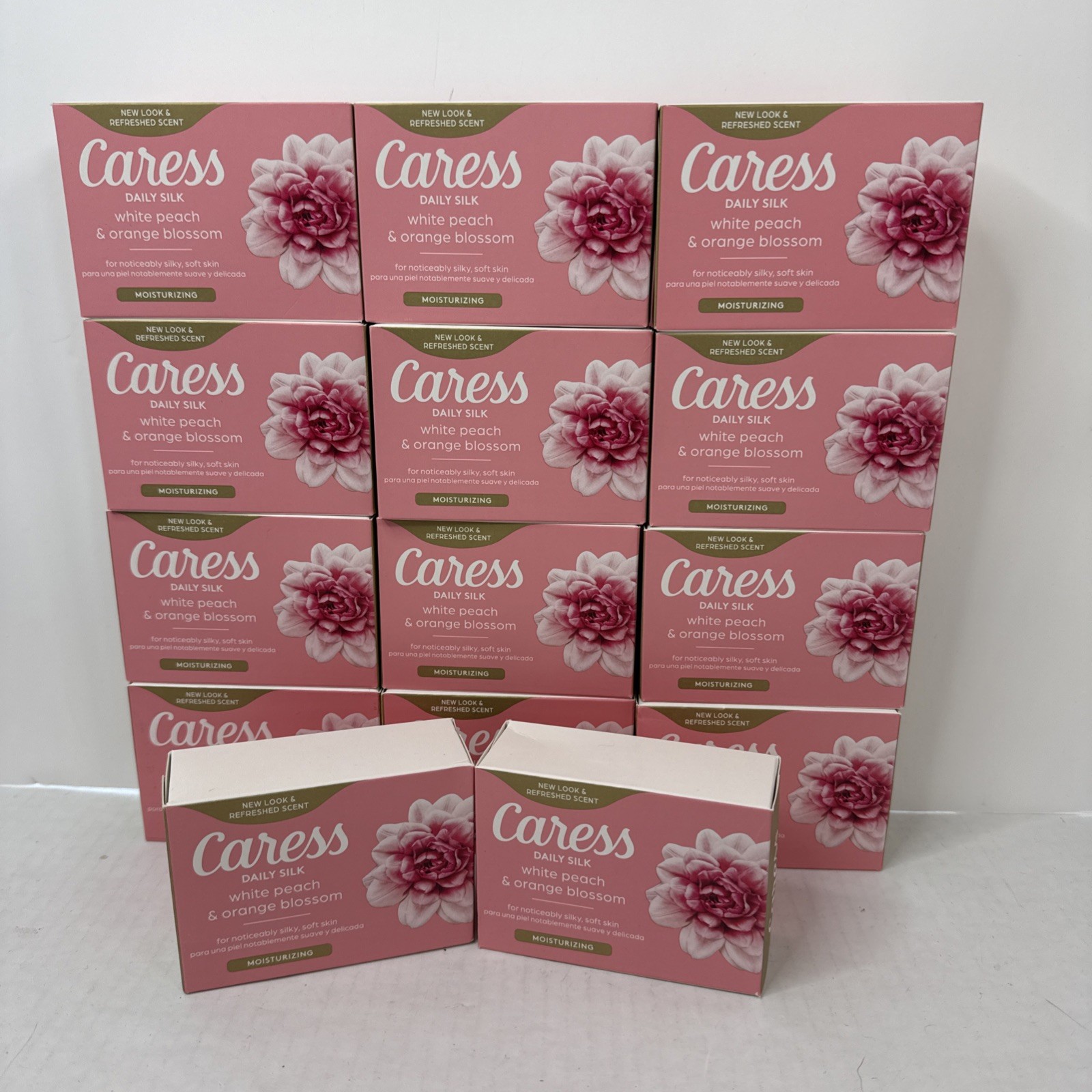CARESS DAILY SILK BAR SOAP WHITE PEACH & ORANGE BLOSSOM 14 Bars