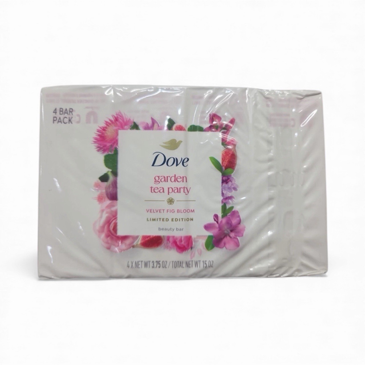 Dove Garden Tea Party Bar Soap – Velvet Fig Bloom Limited Edition, 15oz, 4 Bars