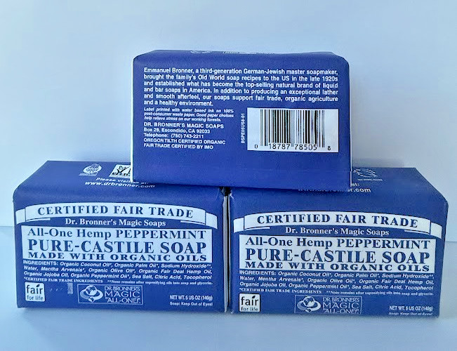 Dr. Bronner’s All-One Hemp Peppermint Pure-Castile Soap 5 oz /140gEach x3