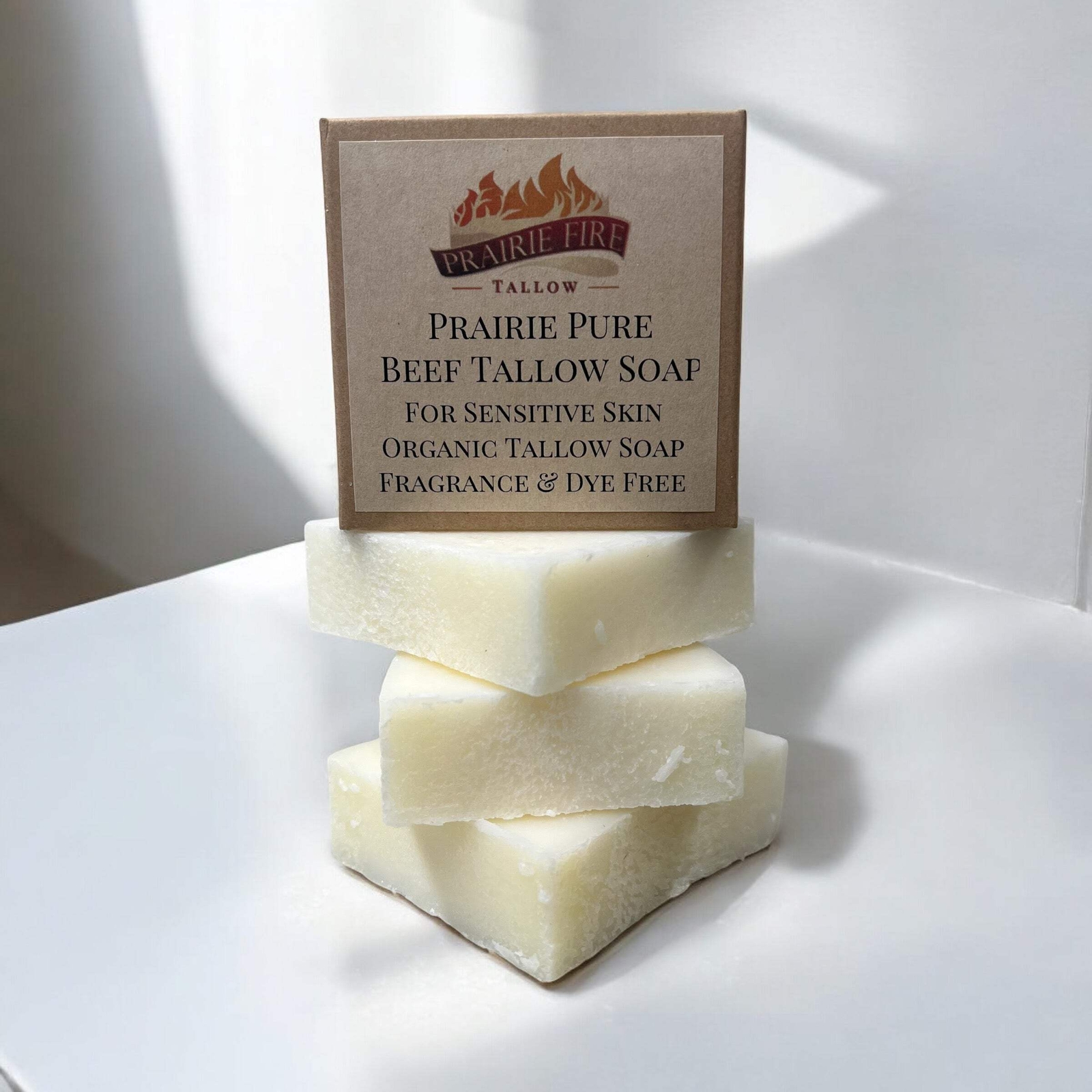 Pure Beef Tallow Soap Bar, (3 Pack) Grass Fed and Finished – Face, Body and Hair