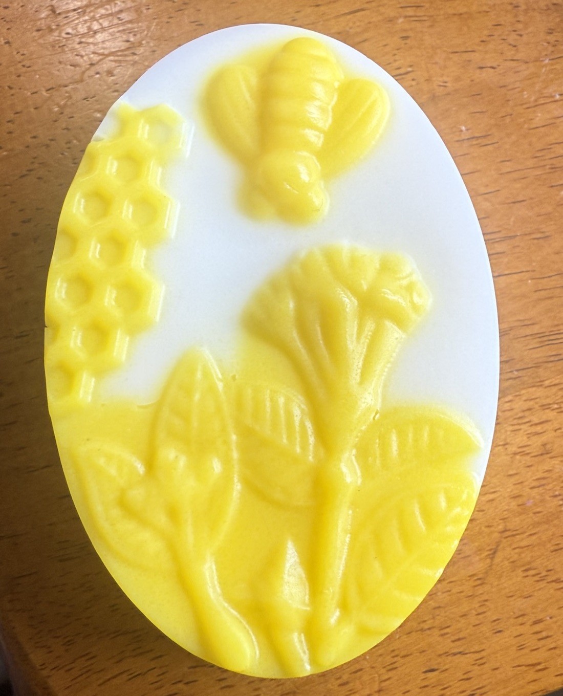 Bee and Honeycomb Patter handmade Body Bar Soap Yellow White All Natural Unisex