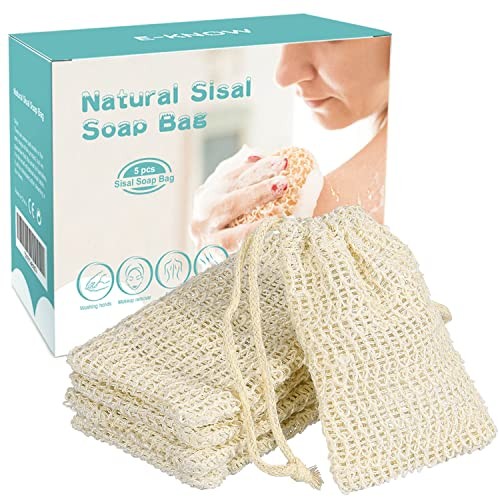 Soap Bag Natural Sisal Soap Saver, Zero Waste Plastic-free Soap Net, 5 Pack