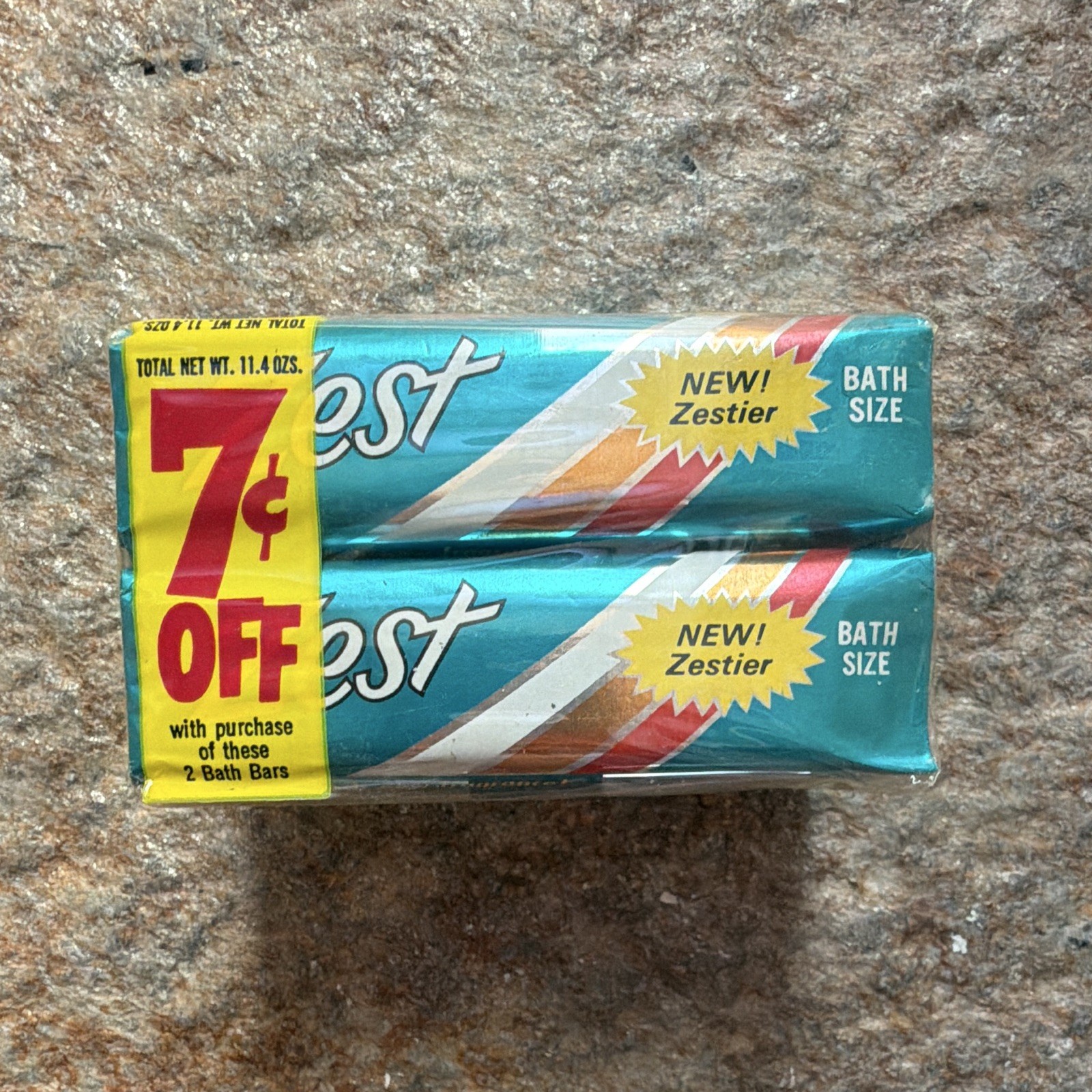 Vintage Zest Deodorant Beauty Bar Bath Size Soap, 2 Bars 5.7 oz Each