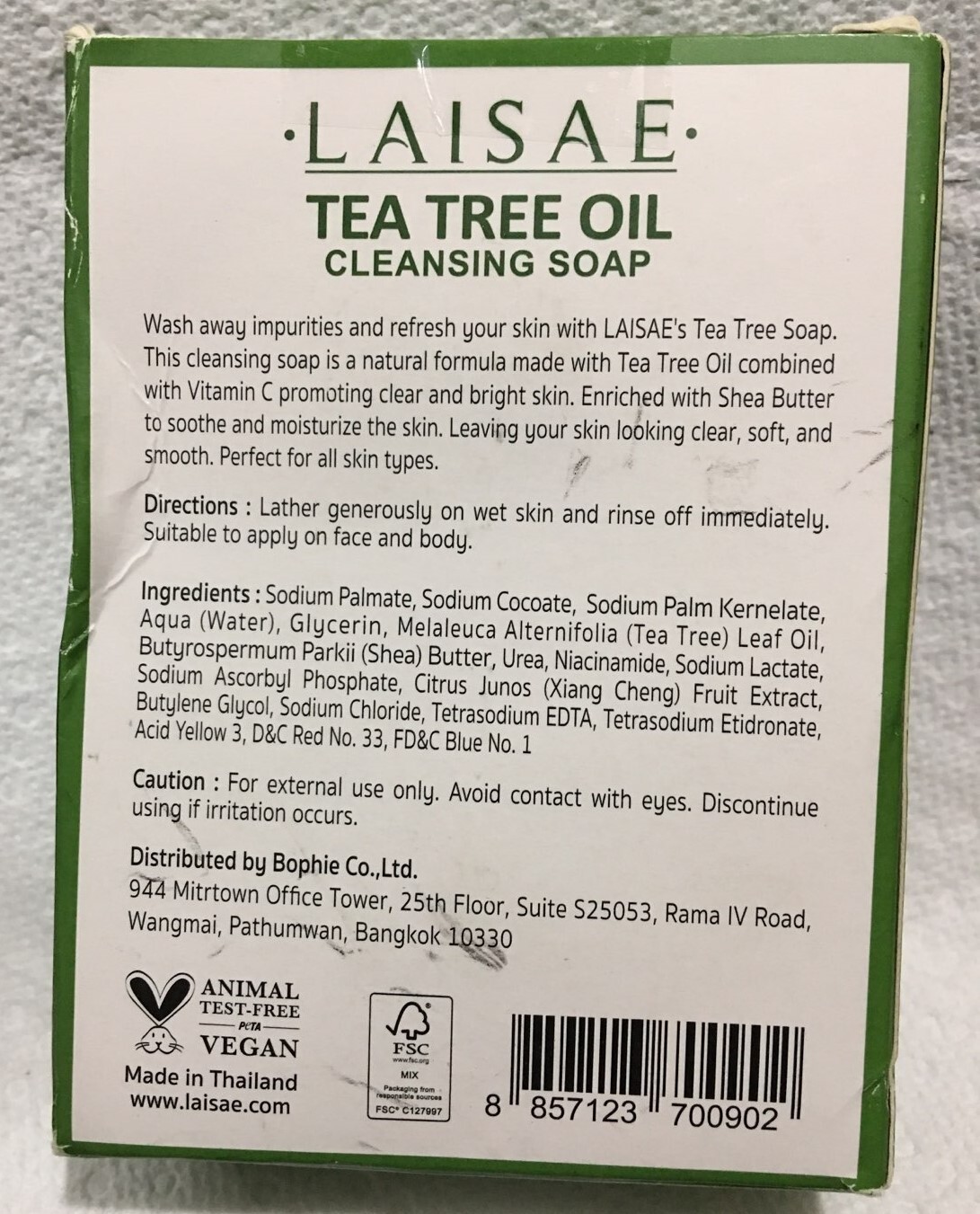 LAISAE TEA TREE OIL CLEANSING SOAP 2 BARS 3.52 OZ EACH