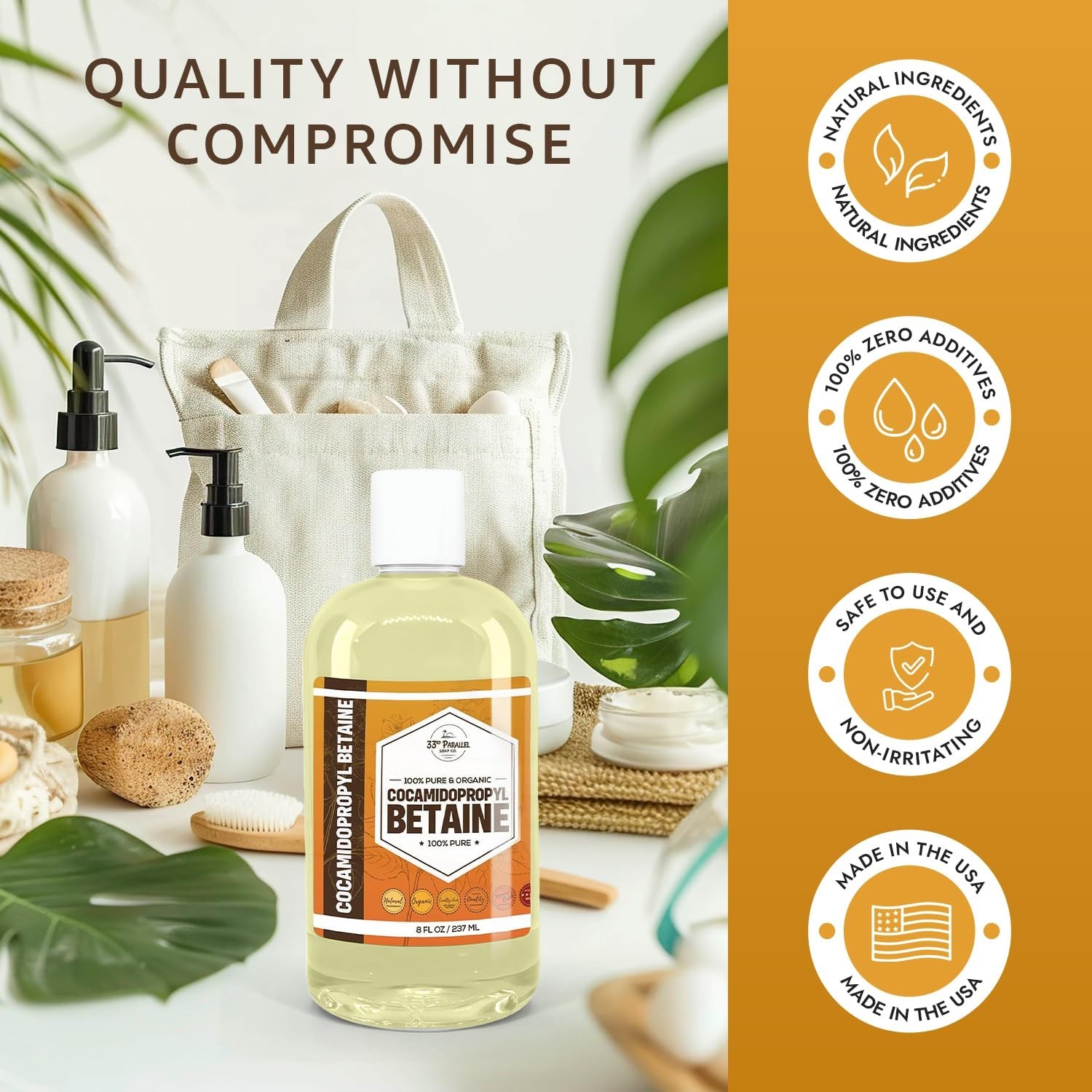 Natural Cocamidopropyl Betaine 32oz | Gentle Surfactant for Cleansers, Shampoos,