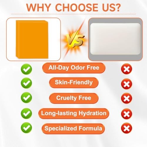 3 Pcs Persimmon Soap Bar for Body Odor Control Natural Refreshing Face Wash