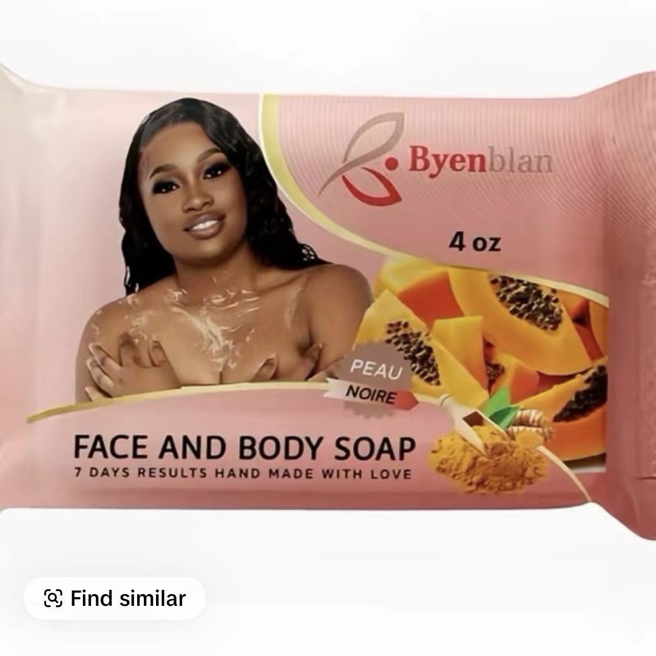 Byenblan Papaya Handmade Face & Body Soap Rectangular Bar 4 oz