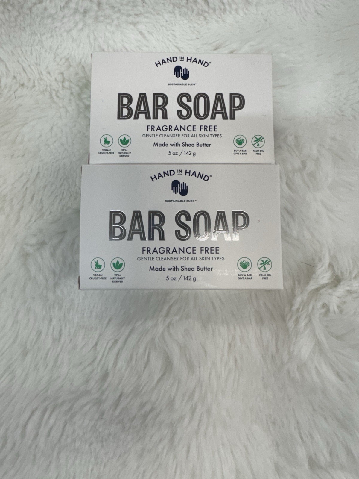 Hand In Hand Bar Soap Fragrance Free With She’s Butter, 5 Oz (3 New)