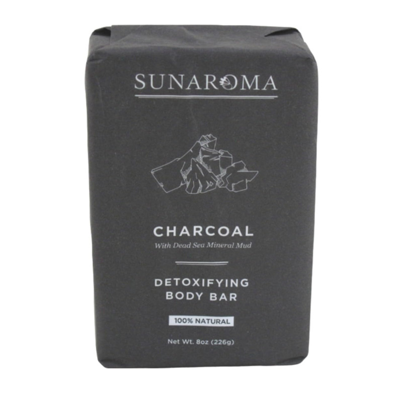 Sunaroma Soap Bar Charcoal Dead Sea Mineral Mud 8oz (Pack of 2)