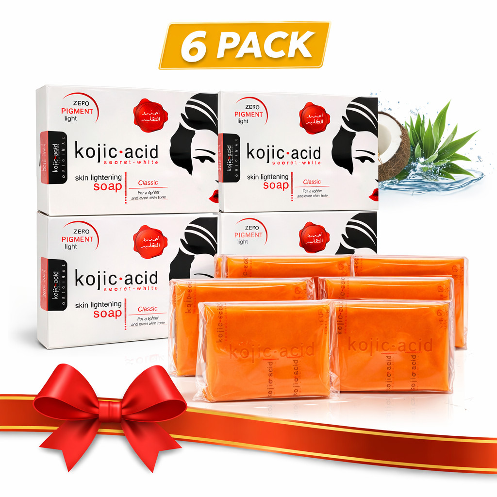 Kojic Acid Soap 4.5 oz (135g) 6 Pack – Brightening Bar Cleanser | Looking Smooth
