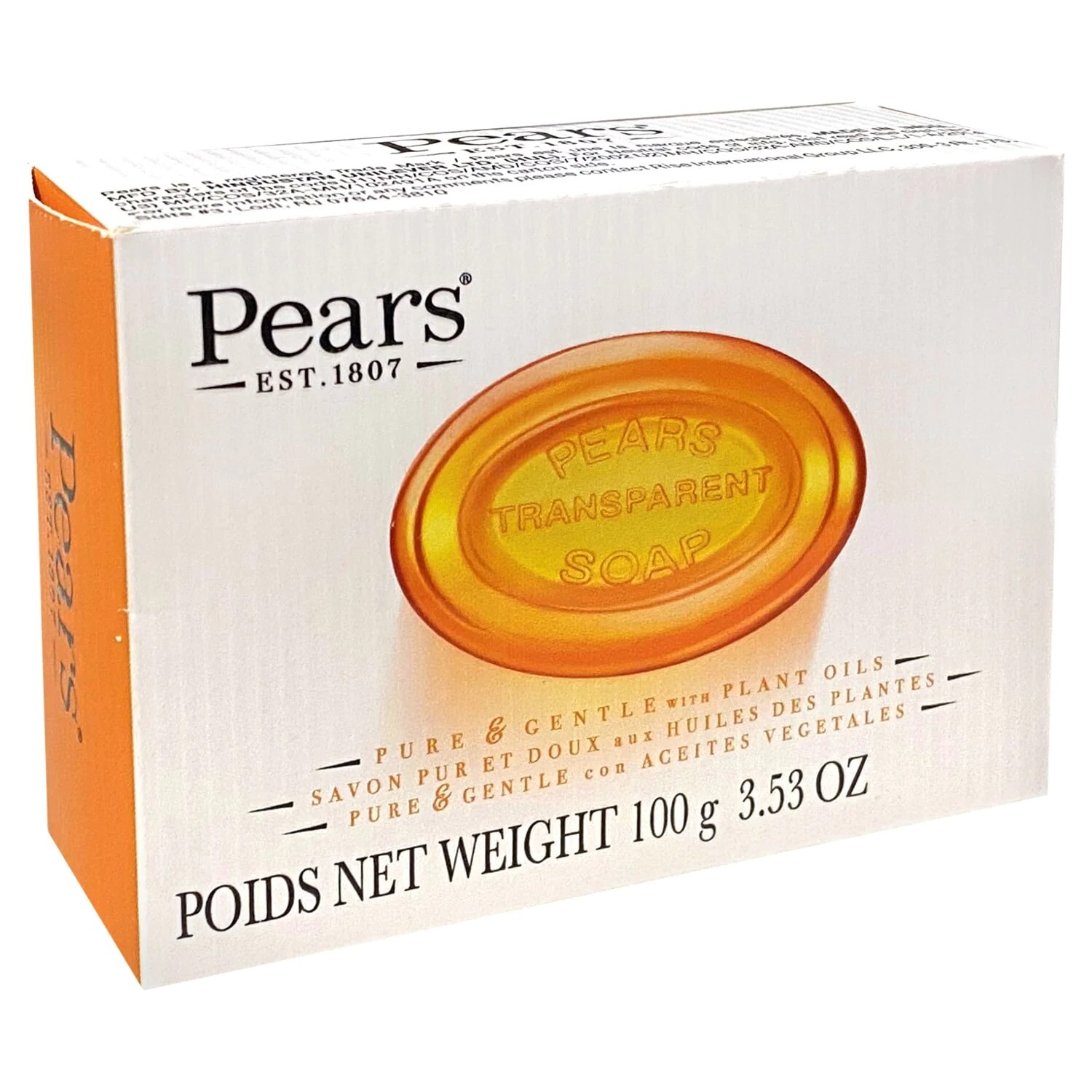 Pears Transparent Glycerin 4pack Bar Germ Shield Natural ORANGE 3.53 oz 100g