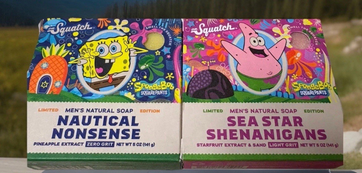 Dr. Squatch Mens Limited Edition SPONGEBOB SQUAREPANTS PATRICK Natural Soap Bars