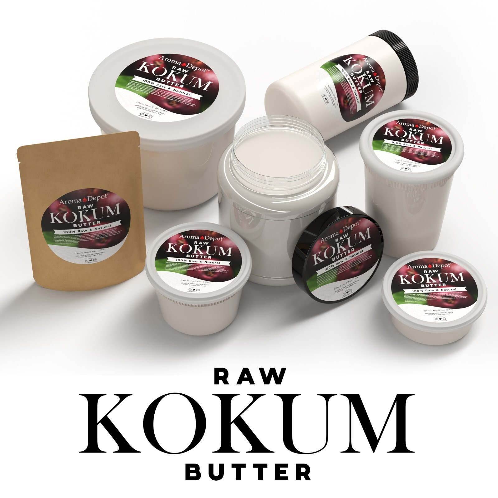 Shea Butter 8 oz. Cocoa Butter, Mango Butter, Kokum Butter Soap Paste 6 PACK