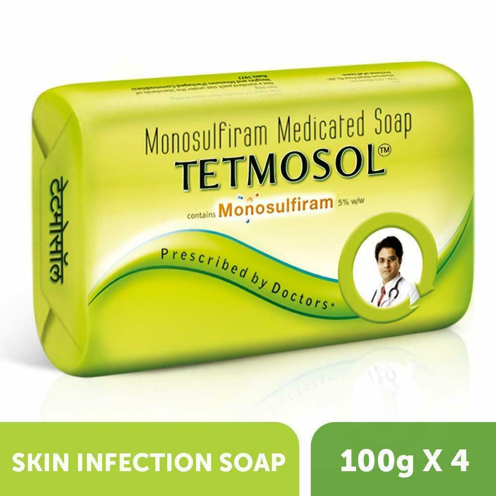 Tetmosol Monosulfiram Medicated Soap 100gm x 4 (Pack of 4) Free Shipping