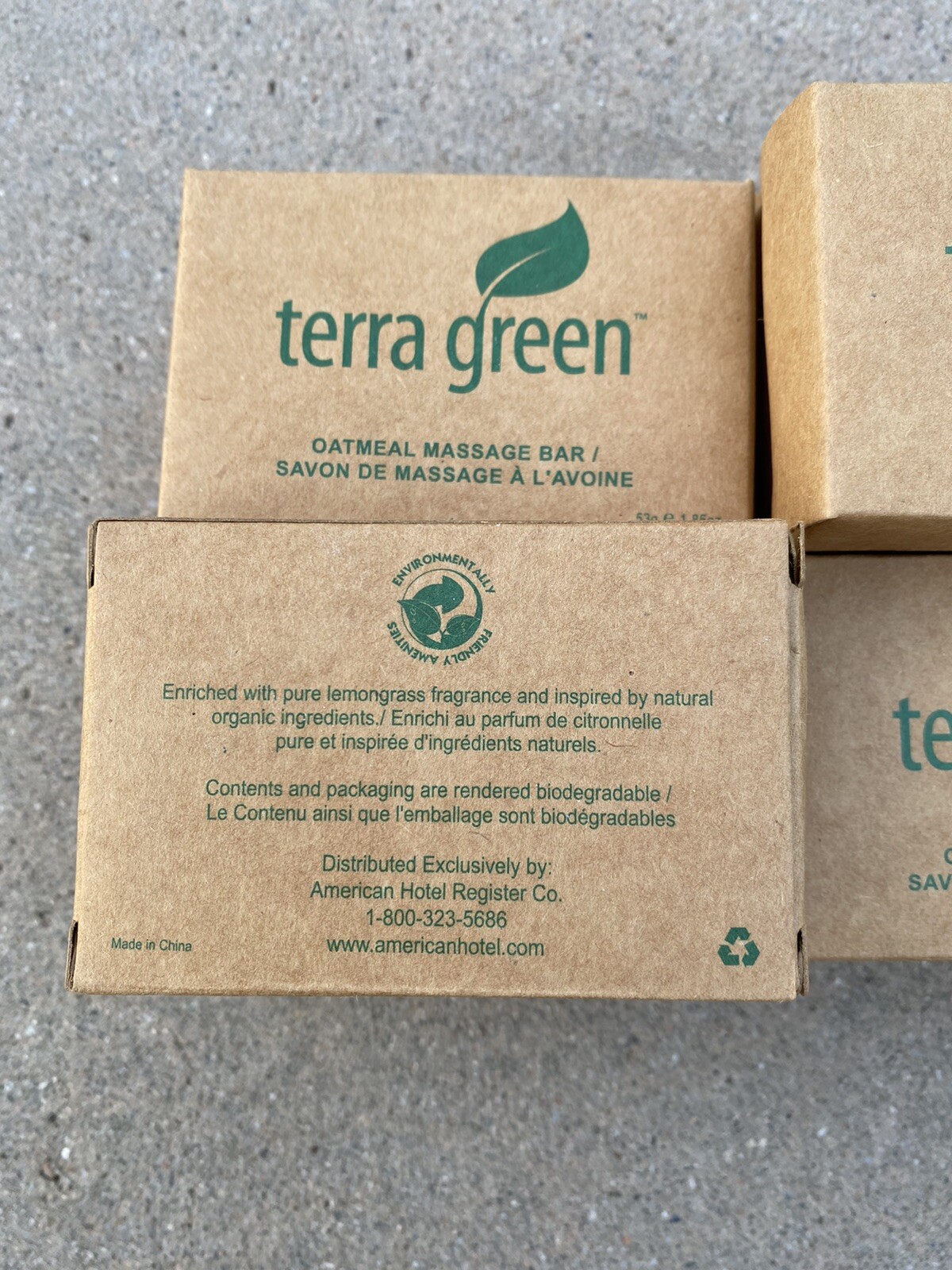 Terra Green Oatmeal Massage Soap Bar 1.85 oz Lemongrass Fragrance Lot of 10 Bars