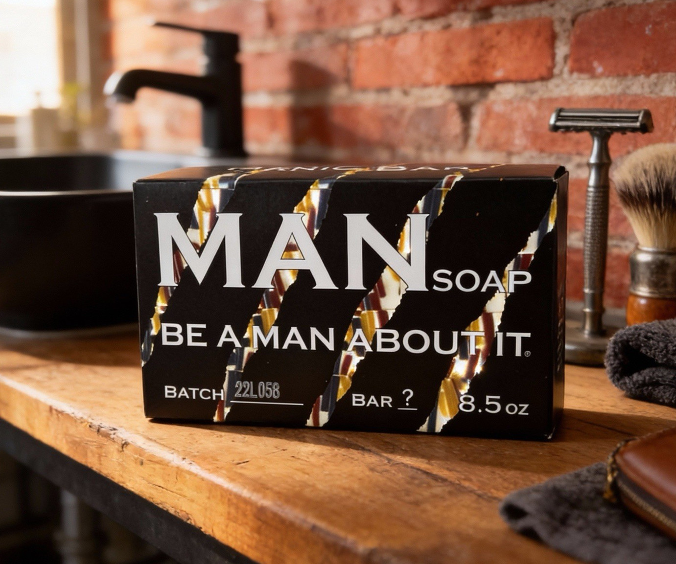 Small Batch “Manic Bar” Handcrafted “Be a Man About it” Soap…Ships Free!