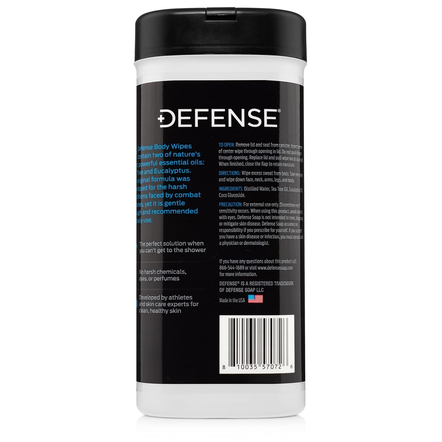Defense Soap All Natural Body Wipes 2PK with Tea Tree Oil | Wrestling, Combat, C
