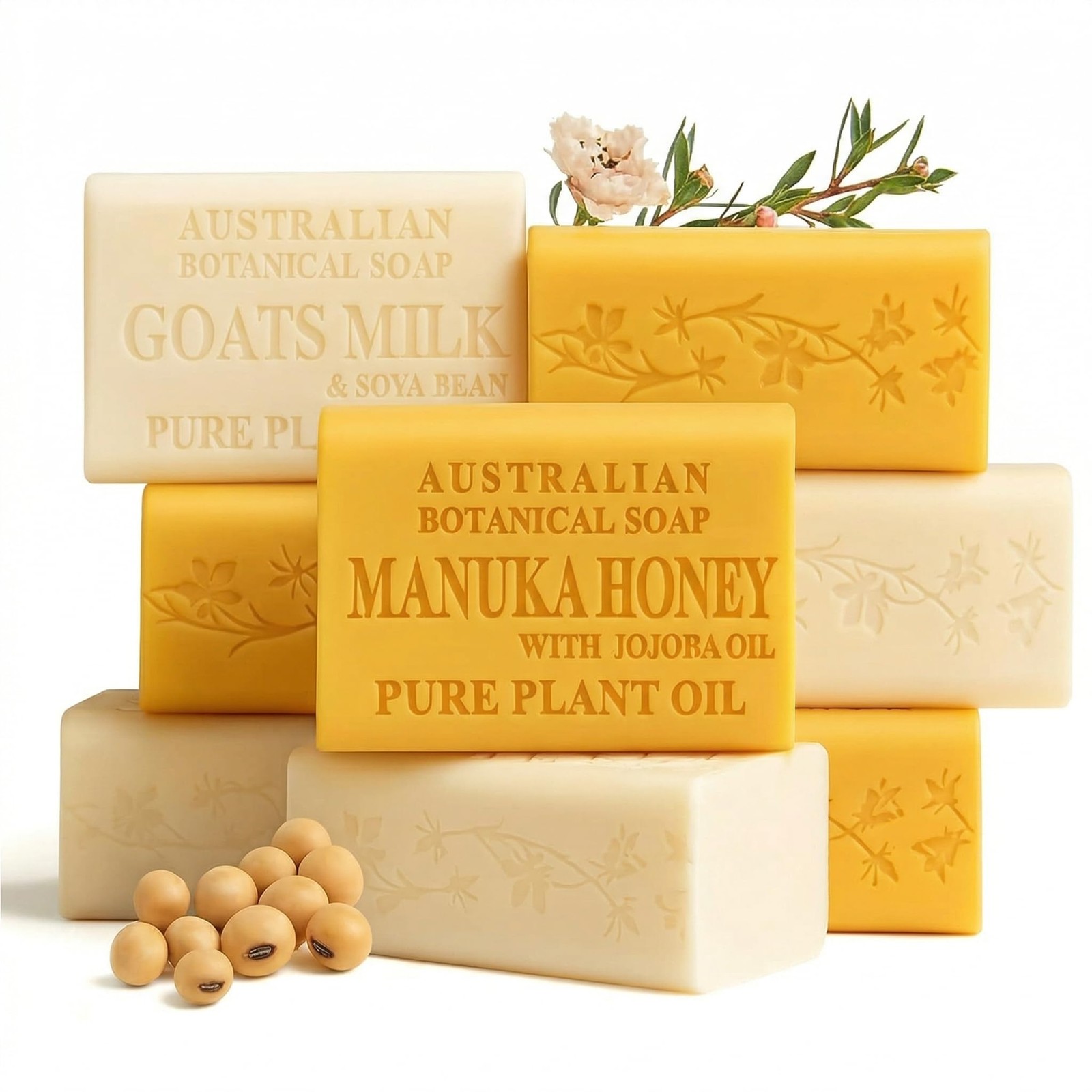Australian Botanical Goats Milk Soap and Manuka Honey 6.6 OZ, Triple Milled B…