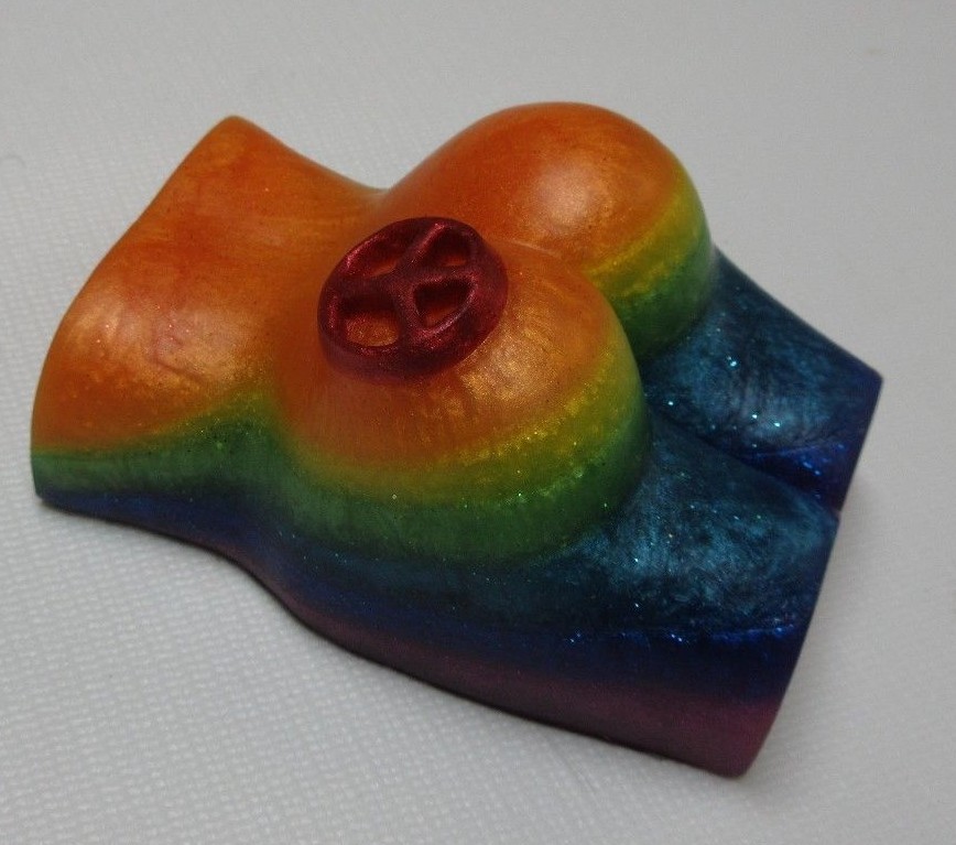 Rainbow’s End, cedar, sage, coriander & citrus “Peace of Ass” butt shaped soap