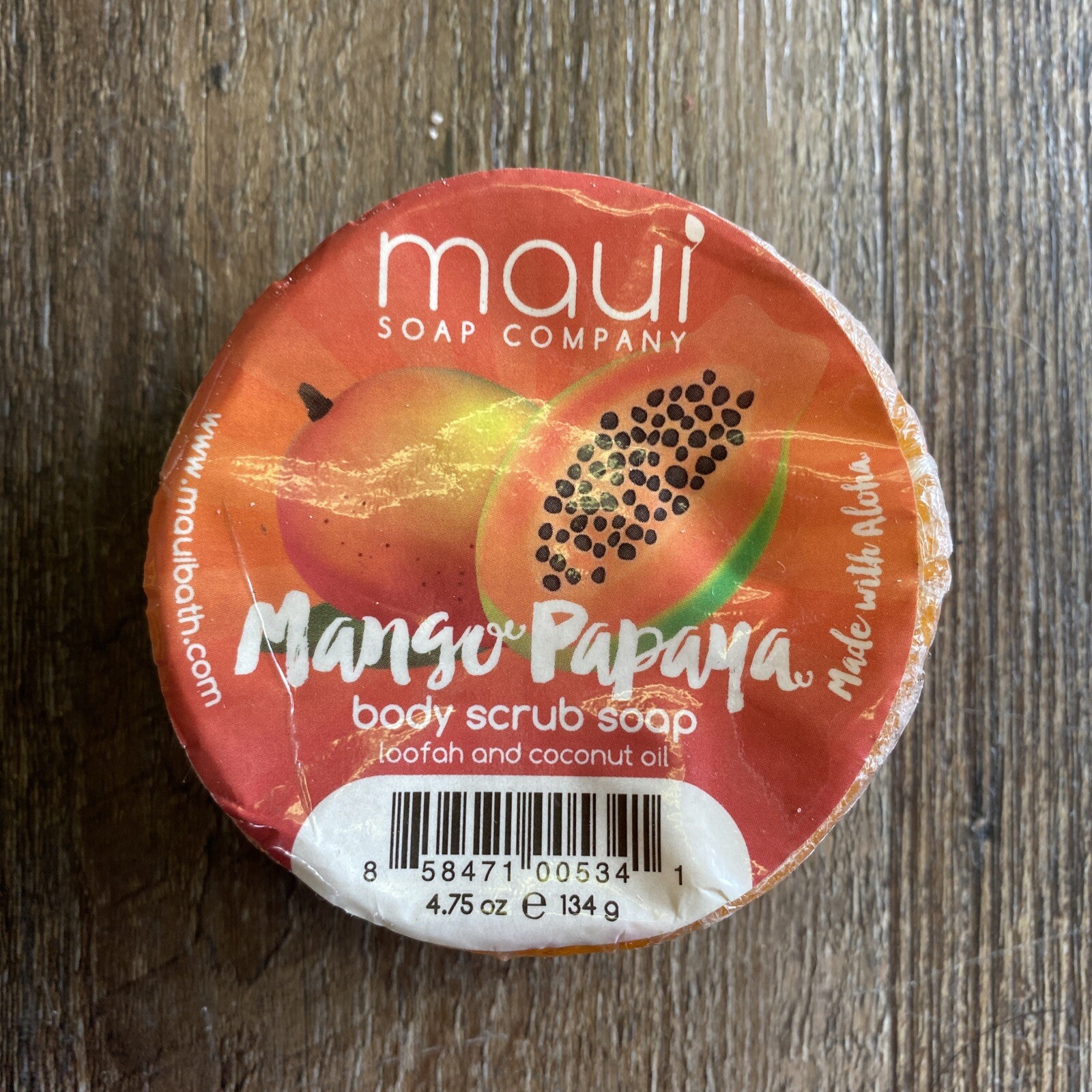 Maui Soap Company Co Loofah Mango Papaya Body Scrub Soap Hawaiian Waters USA