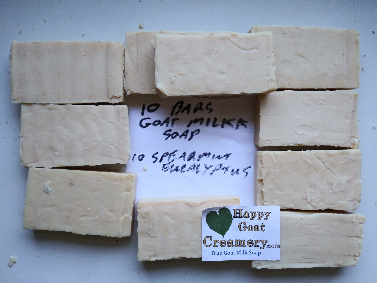 SPEARMINT & EUCALYPTUS GOAT MILK SOAP HAPPY GOAT CREAMERY PURE ESSENTIAL OIL