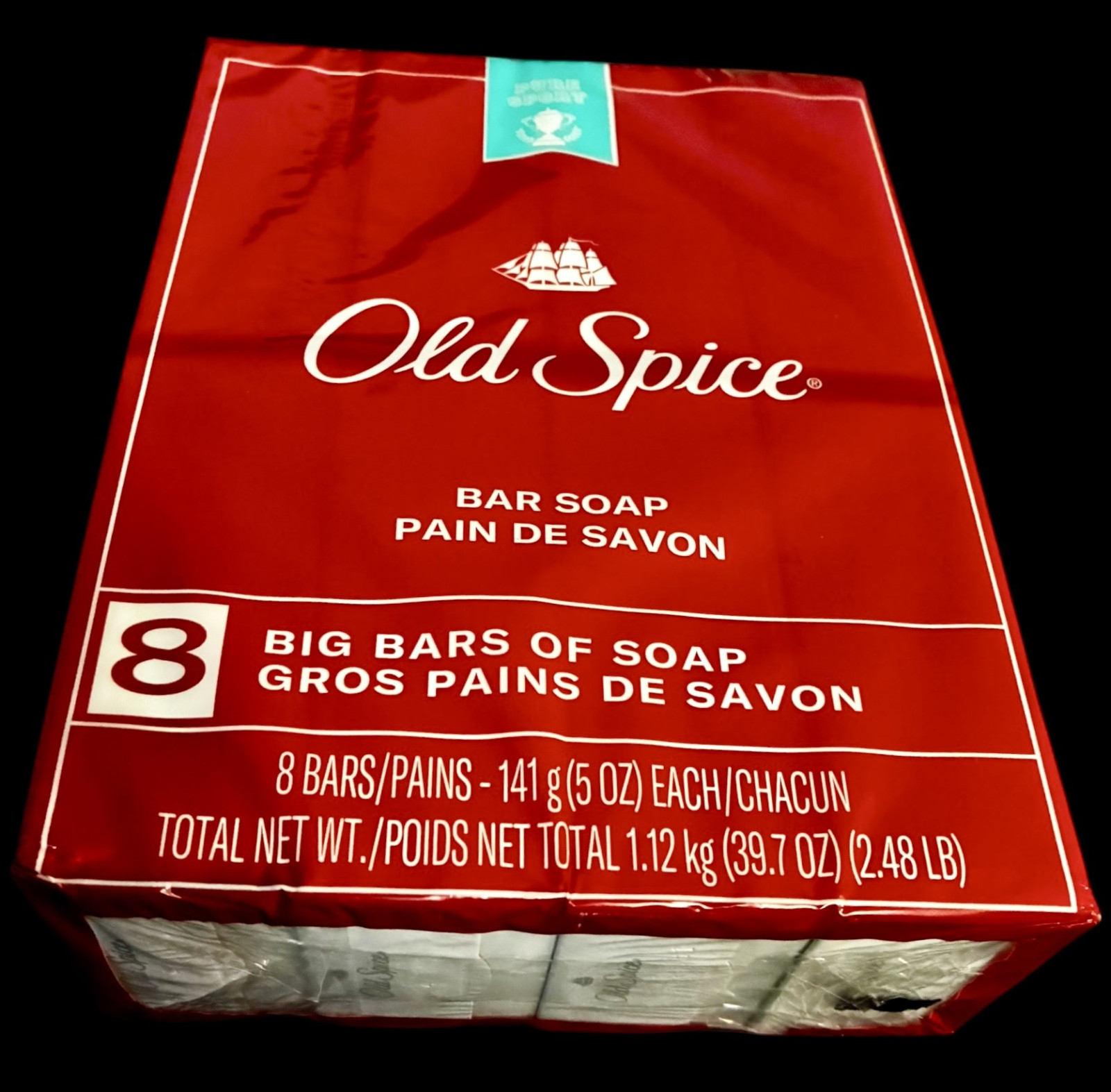 OLD SPICE bar soap PURE SPORT pack of 8 x 5 oz/141g bars DISCONTINUED New Sealed