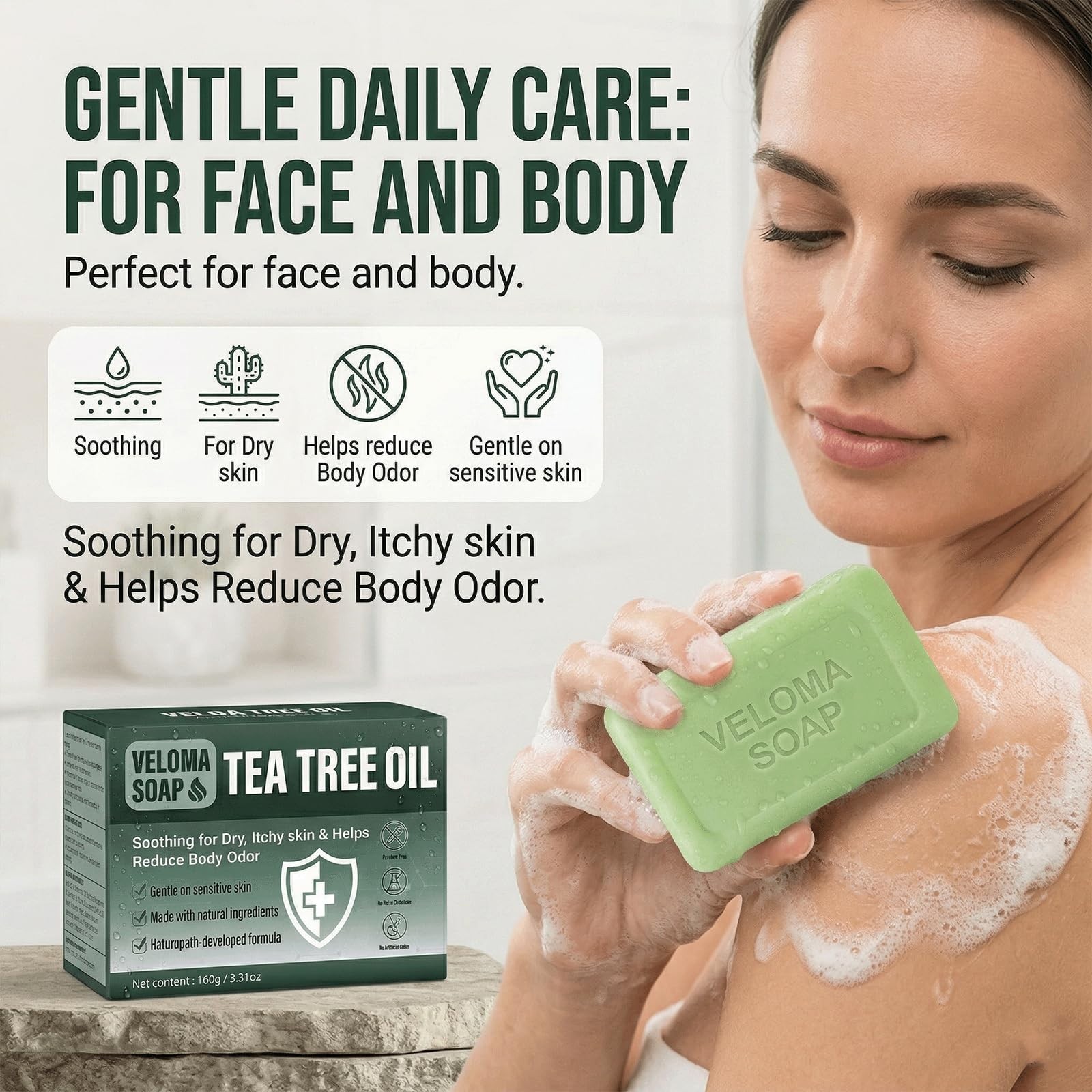 Antifungal Soap with Tea Tree & Eucalyptus – Deep Cleansing & Soothing Care for