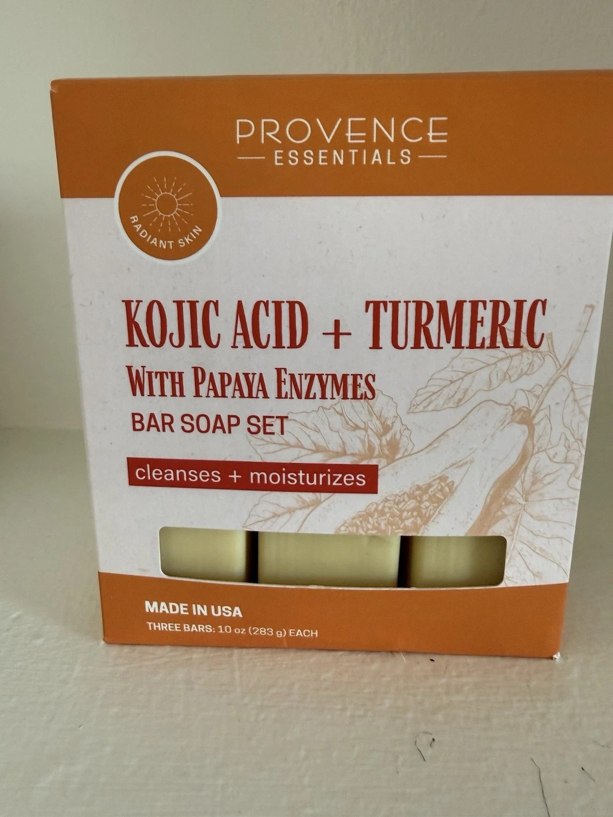 Provence Essentials Kojic Acid + Turmeric With Papaya Enzymes Bar Soap Set