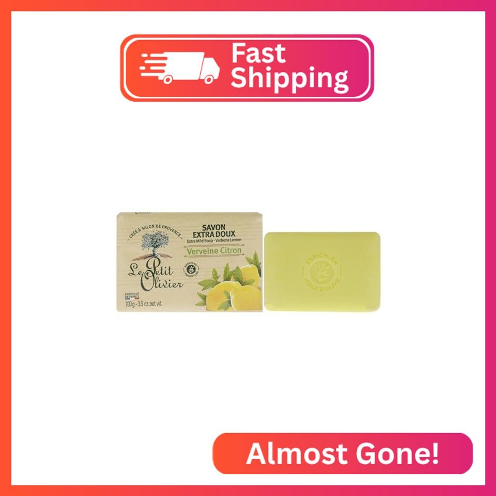 Le Petit Olivier Extra Mild Verbena & Lemon Soap – Moisturizing & Soothing Unise