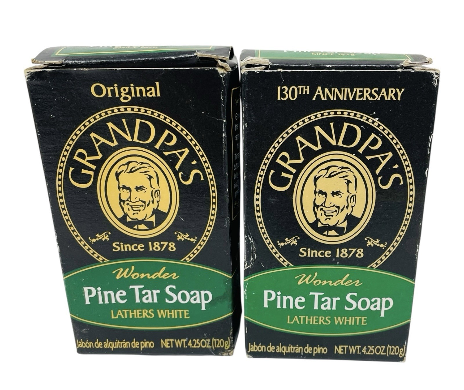 Grandpa ‘s Soap Company Pine Tar Bar Soap 4.25 oz Pack of 2 Lathers White ￼