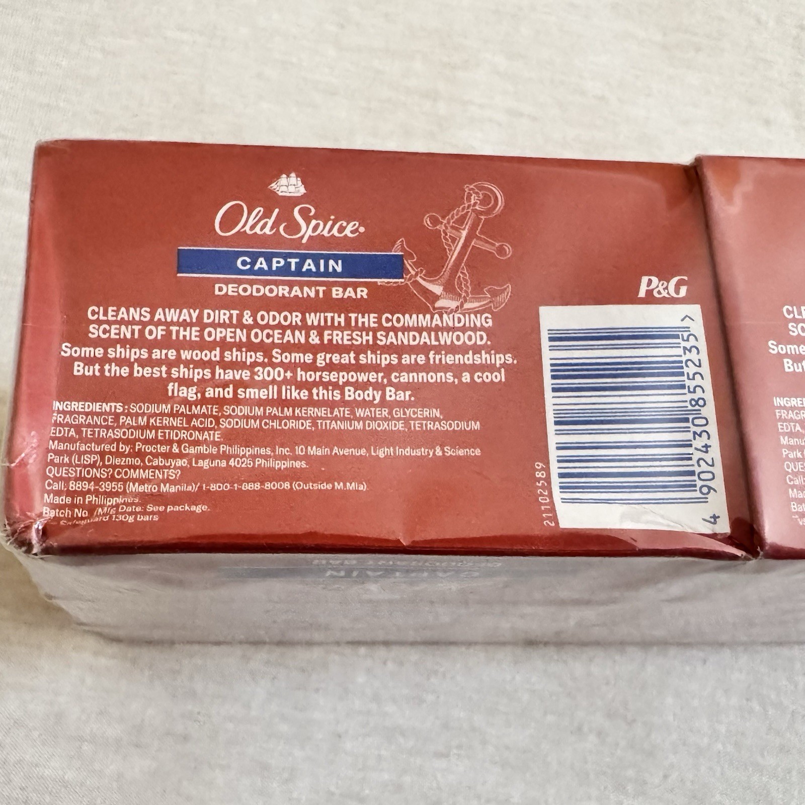 Old Spice CAPTAIN Bar Soap, 6 Pack Big Bars, 5.04 oz Each Deodorant Soap