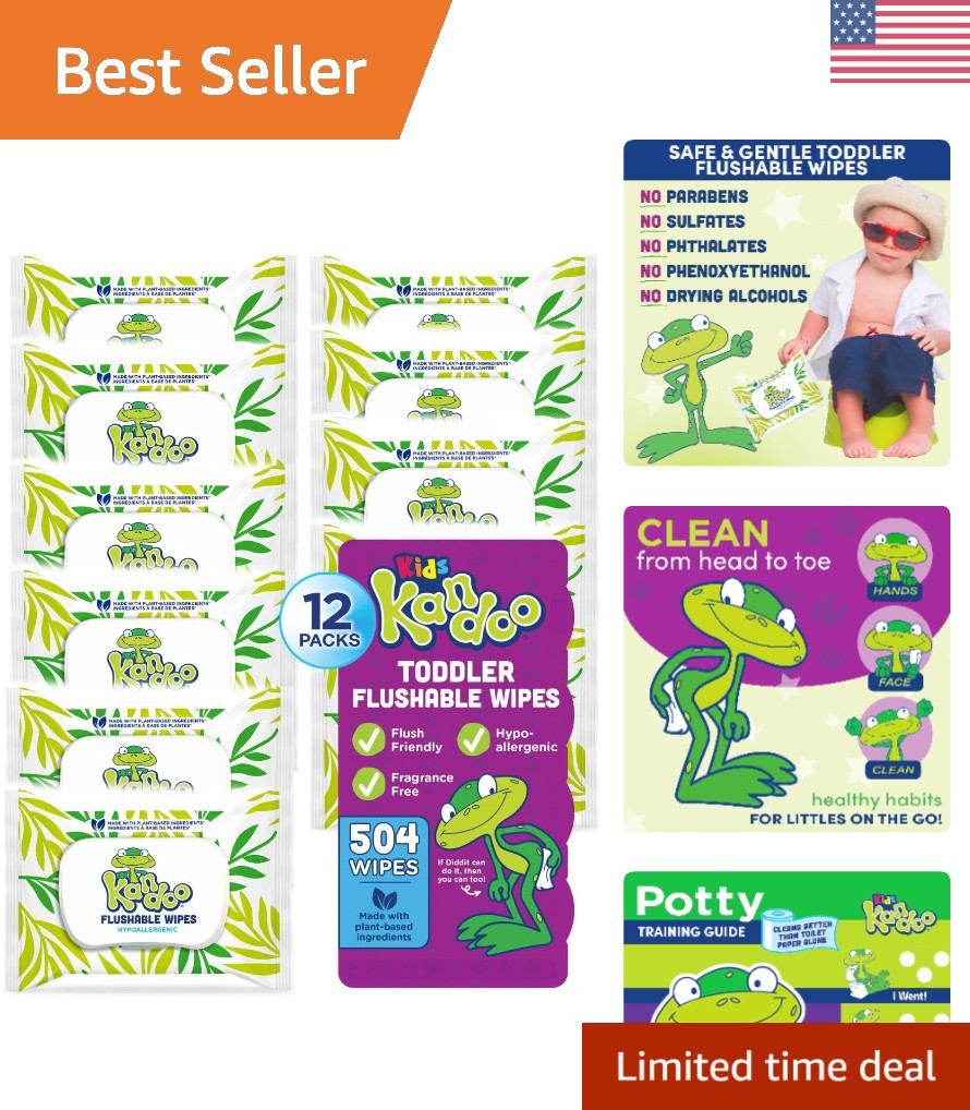 Flushable Baby Wipes Unscented Hypoallergenic Potty Training Wet Cloths 42