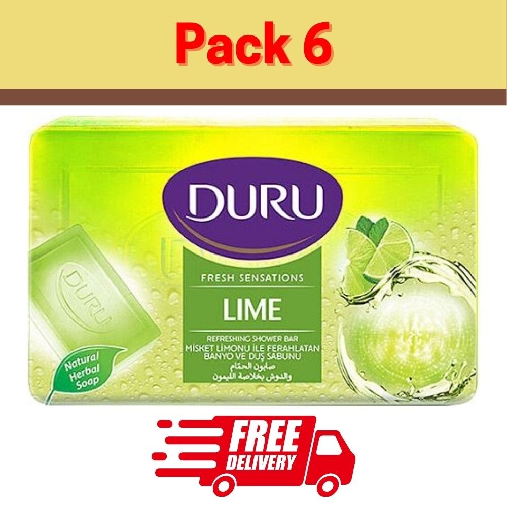 DURU Fresh Sensations Lime Natural Herbal Bar Soap 150g x 6
