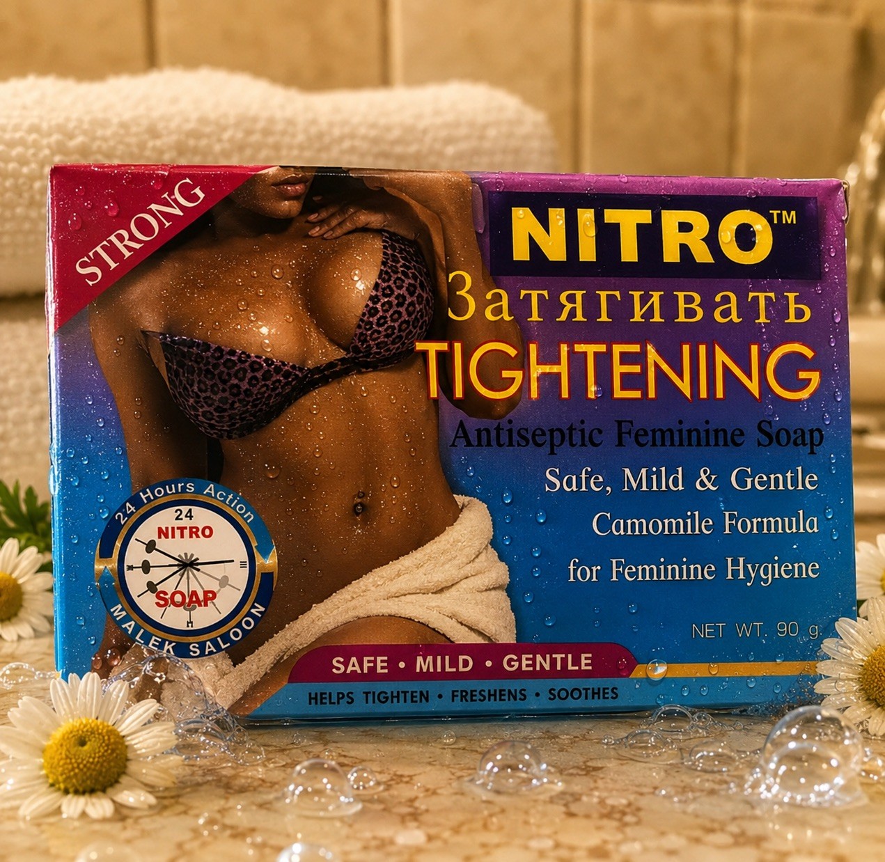 NITRO Tightening Antiseptic Feminine Soap Chamomile Formula Daily Odor Hygiene
