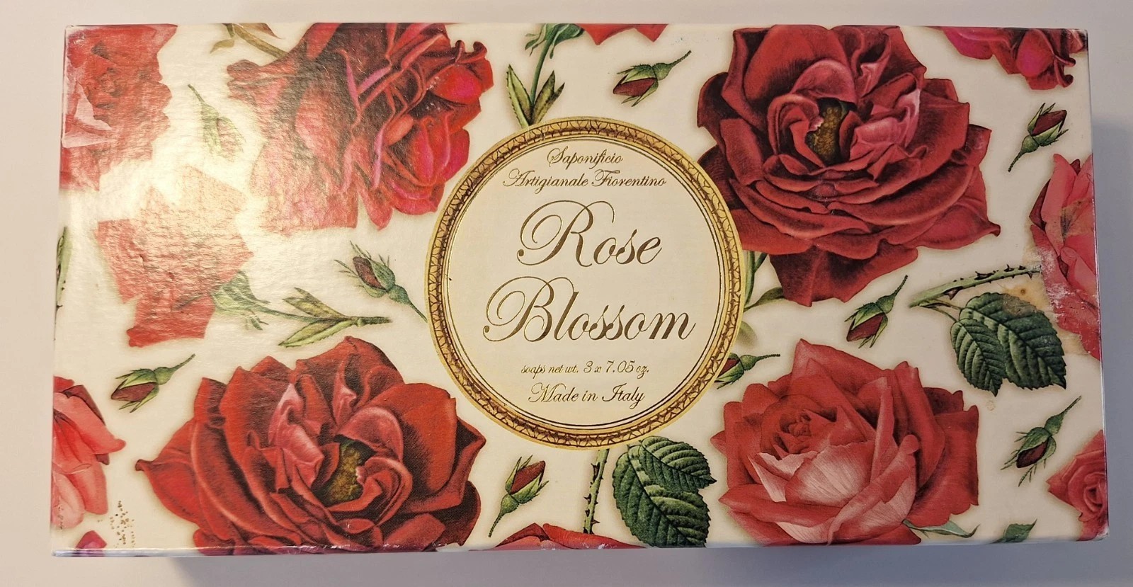 SAPONIFICIO ARTIGIANALE ROSE BLOSSOM SOAP 3 Bars – Set 7.05 oz NIB