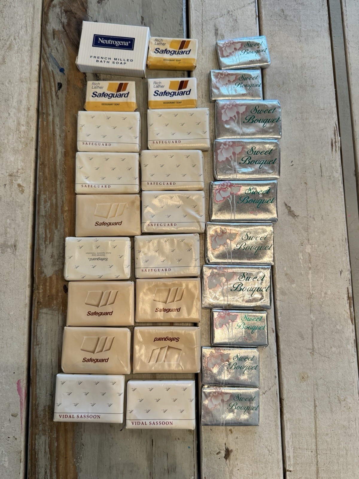 Lot Of 28 Vintage Travel, Size, Soaps, Including Safeguard, And Sweet Bouquet