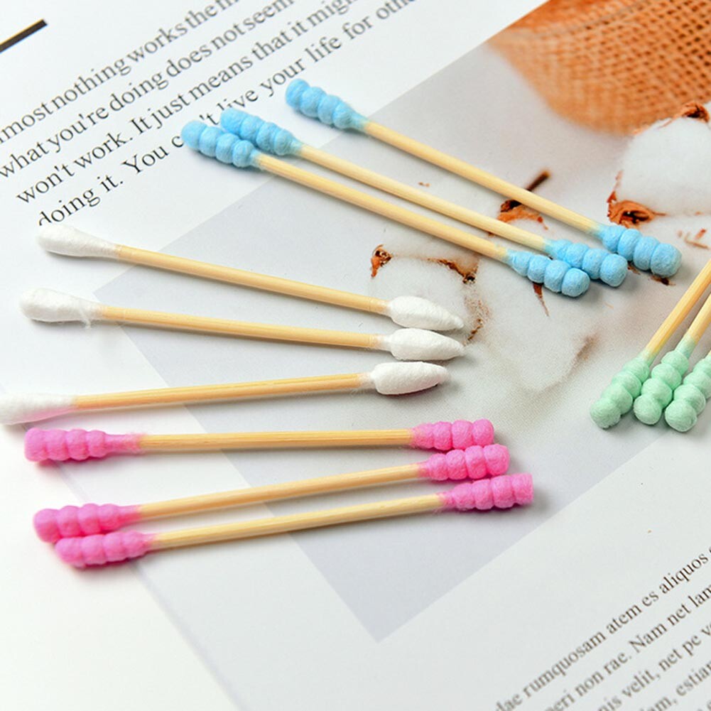 100x Cotton Swabs Swab Q-tips Wood Wooden Handle Cleaning Applicators Cosmetic