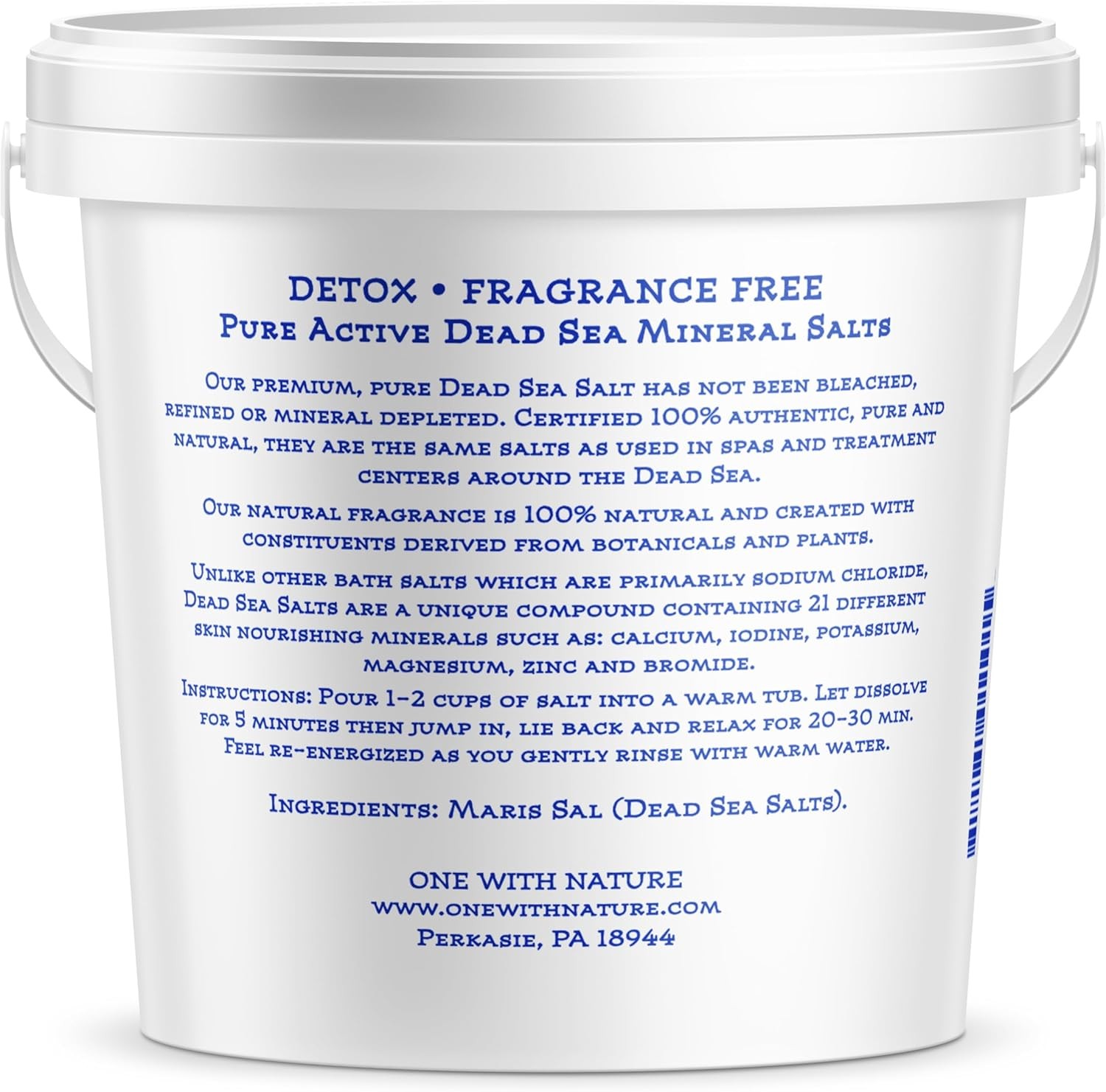Dead Sea Salt for Bath 5lb Unscented Mineral Rich Exfoliating
