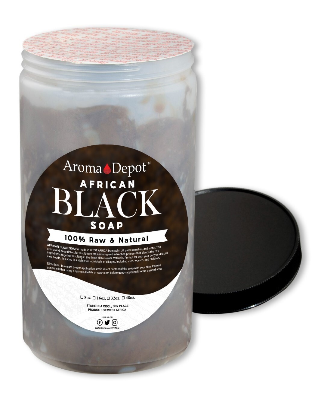 Raw African Black Soap Paste 2 lb. Natural 100% Pure Unrefined Face Body Hair