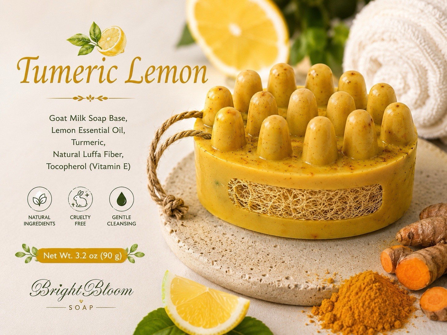 Natural Loofah Soap Bar – Handcrafted Exfoliating Natural Soap With Loofah