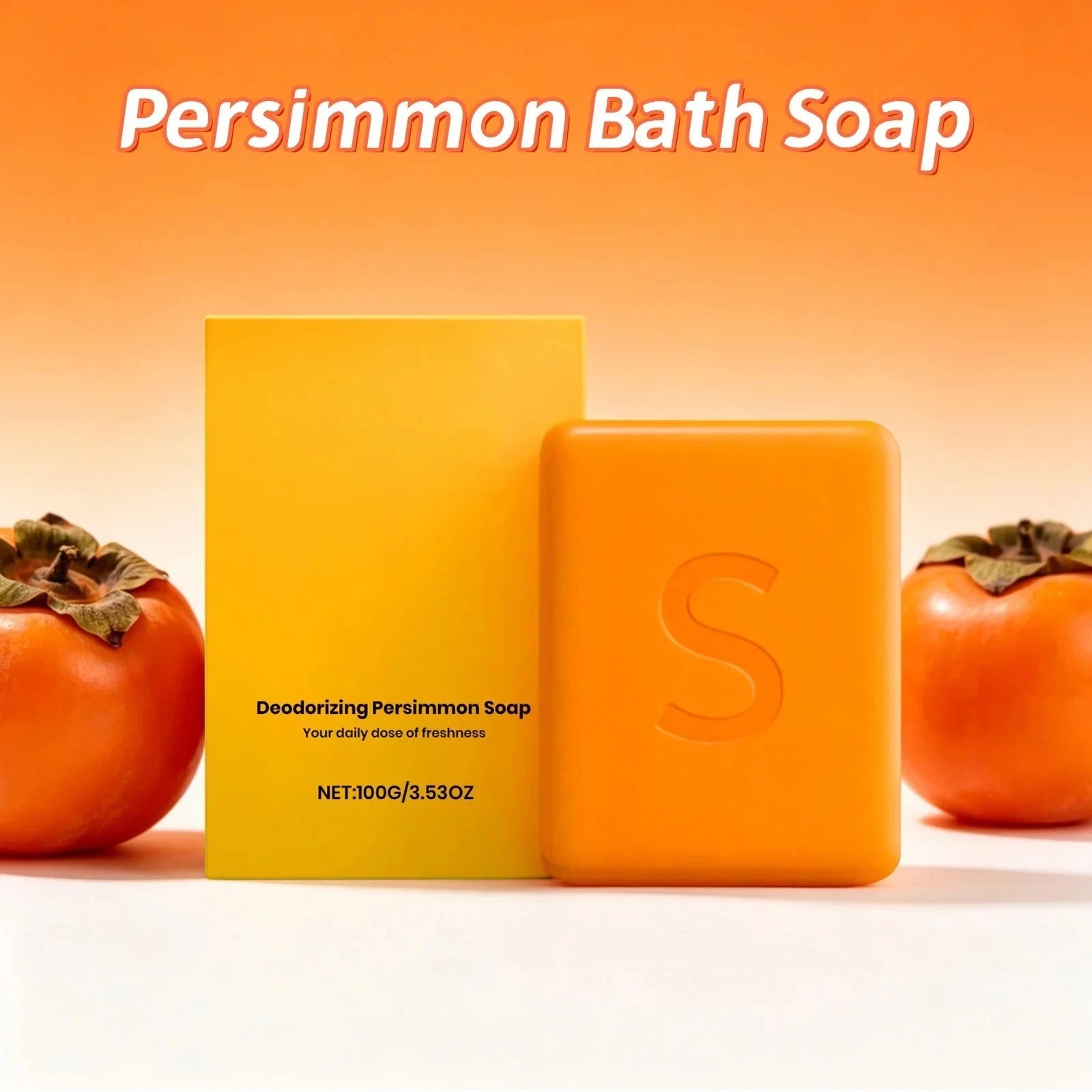 Persimmon Soap Bar Body Odor Control Deodorant Soap for Men Women Natural