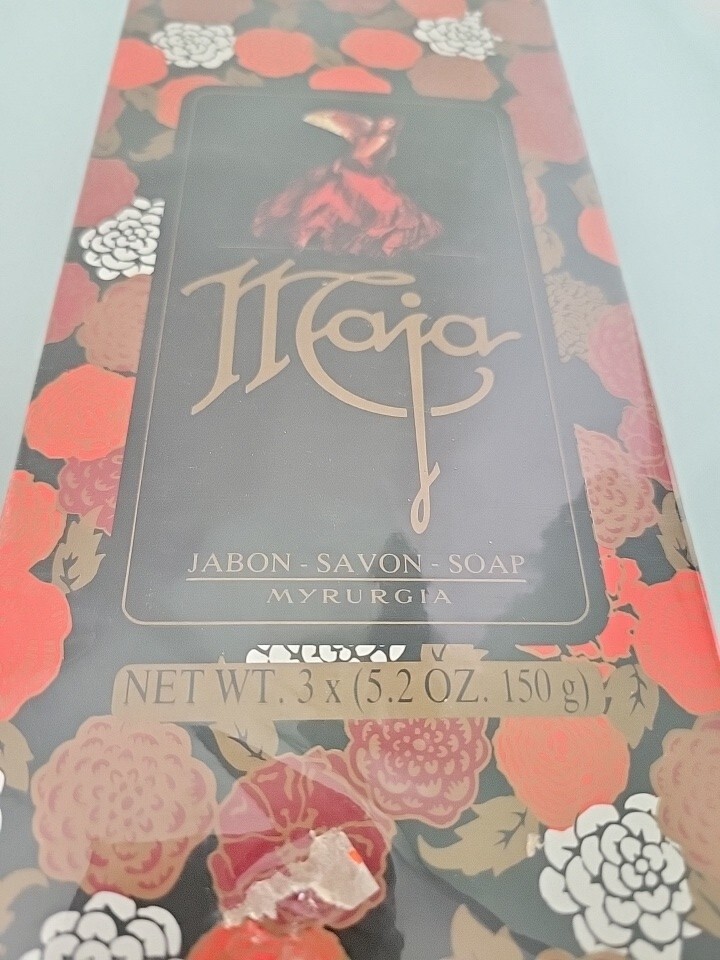 VTG ORIGINAL Maja Jabon Myrurgia Soap Set of 3 Bars & Travel Bars Mini EDT