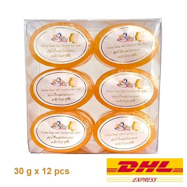 12 bars Honey soap with cocoons silk gold K.Brothers Natural Soap 30 g