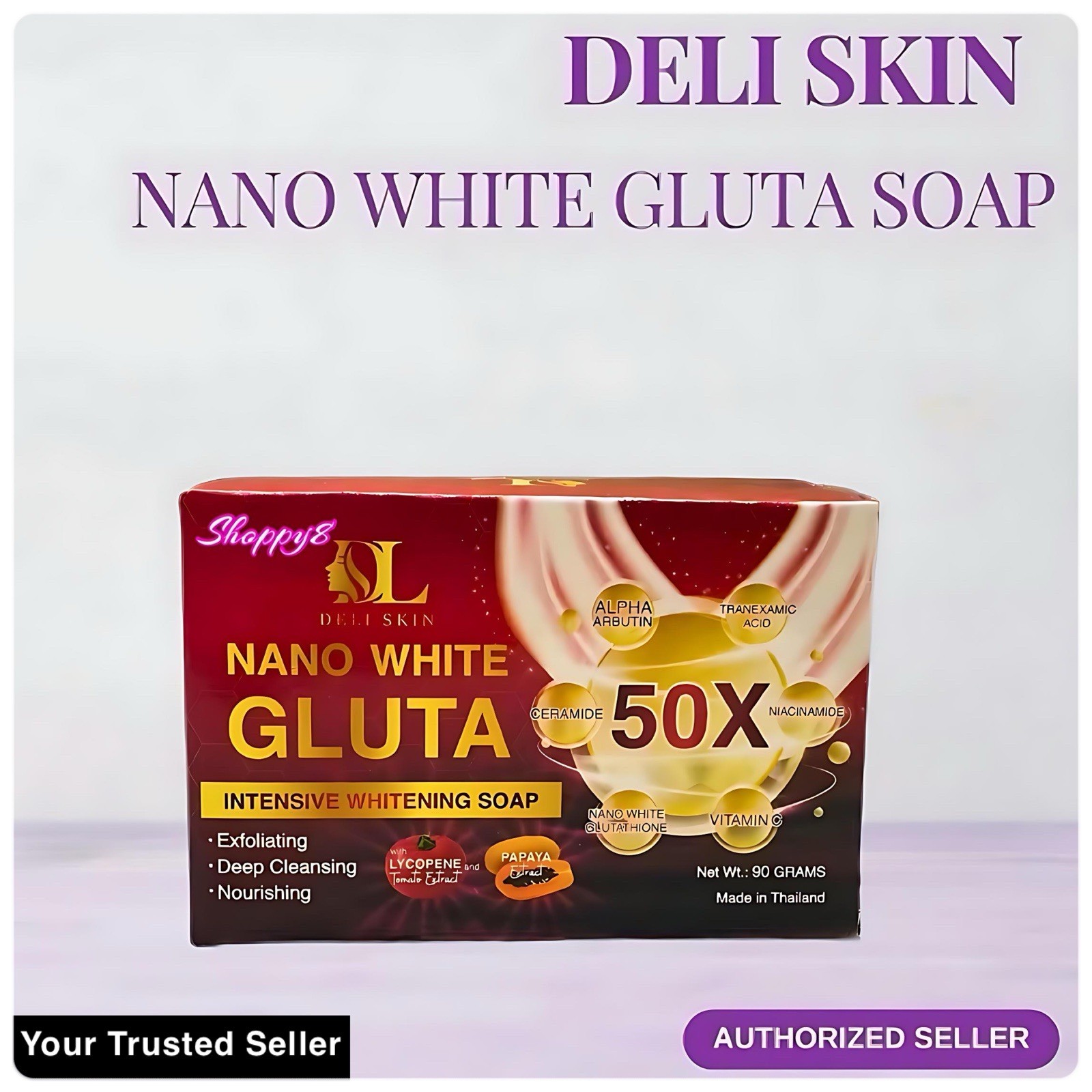 Deli Skin Nano White Gluta Intensive Whitening Soap 50x