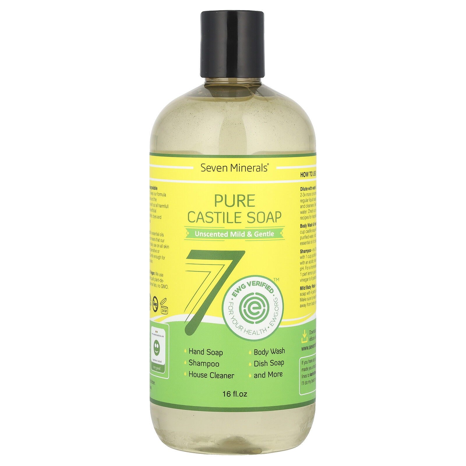 Pure Castile Soap, Unscented Mild & Gentle, 16 fl oz